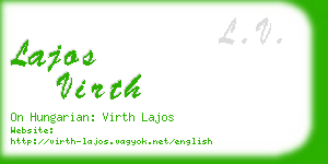 lajos virth business card